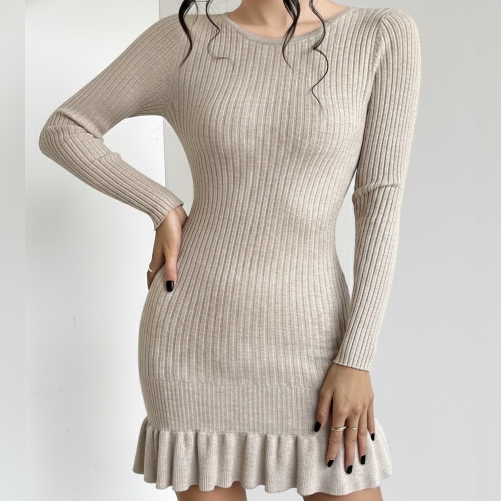 Flirty Ribbed Knit Mini Dress 🪞
